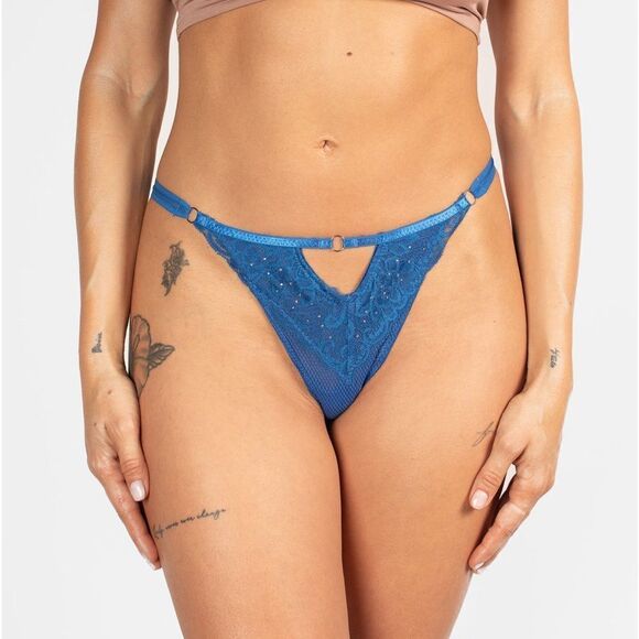Knotty Knickers Sapphire Secret G-String - Picture 3 of 9